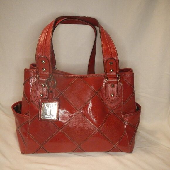 Tignanello Red Leather Shoulder Bag - Picture 1 of 11